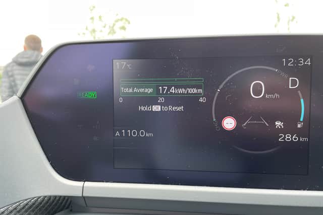 The trip computer of my test car after our circuit of Copenhagen