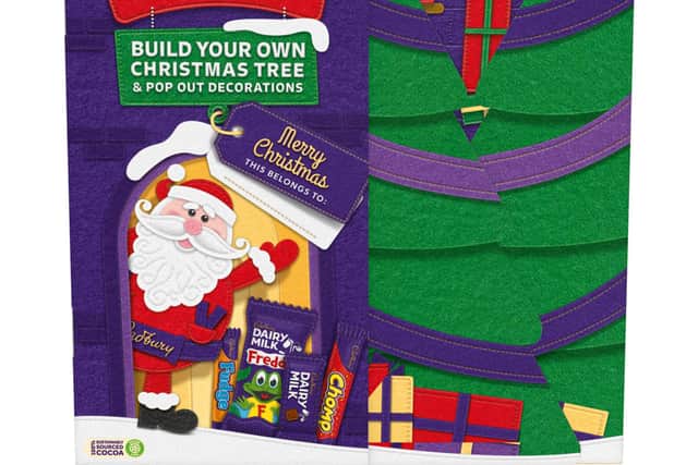 This advent calendar will open out into a Christmas tree, Cadbury said (image: Cadbury)