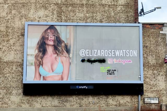One outraged individual graffitied the OnlyFans advert in North Harrow