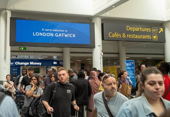 Passengers at Gatwick Airport were left stranded after multiple flights were cancelled.  (Photo by: Andy Soloman/UCG/Universal Images Group via Getty Images)