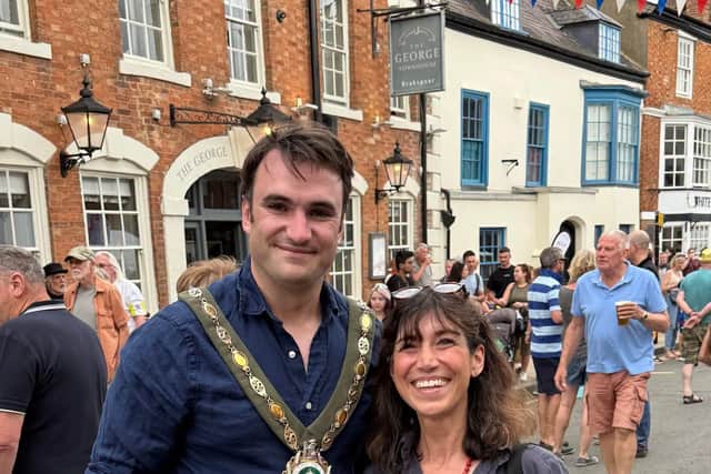 The Mayor of Shipston Richard Walters and local MP Manuela Perteghella enjoying The Last Night of the Proms