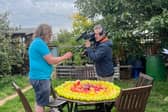 Andy Howard during the filming of BBC Two's Gardeners' World