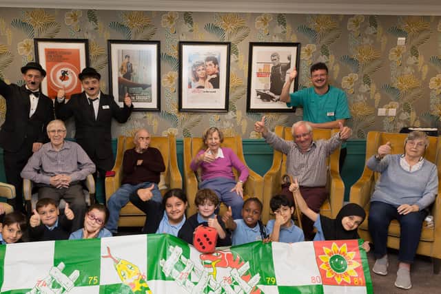 Residents from Seccombe Court and Highmarket House enjoyed some spirited board games with visitors from a local school