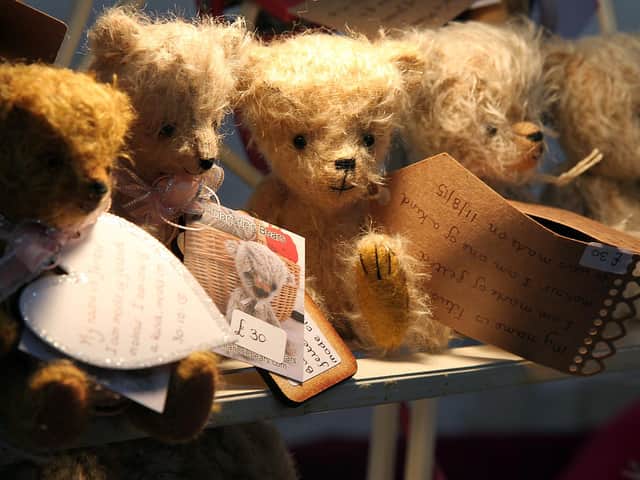 Beautifully crafted teddies for sale at a previous Hook Norton Craft Fair
