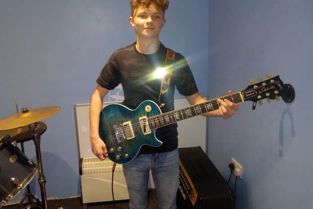 Alex with his 2015 model Gibson Les Paul