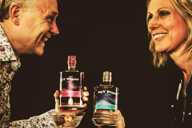 Sky Wave Gin founders, Andy Parsons and Rachel Hicks