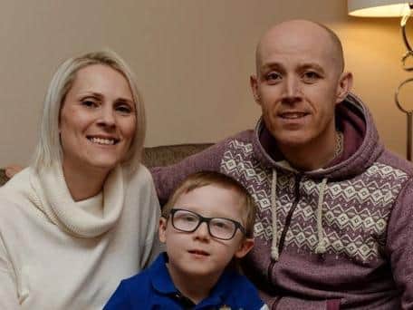 Billy Humpheys from Adderbury near Banbury, needs 85,000 for surgery to help him walk. He is pictured in early 2018 with his mum and dad, Karen and Peter.