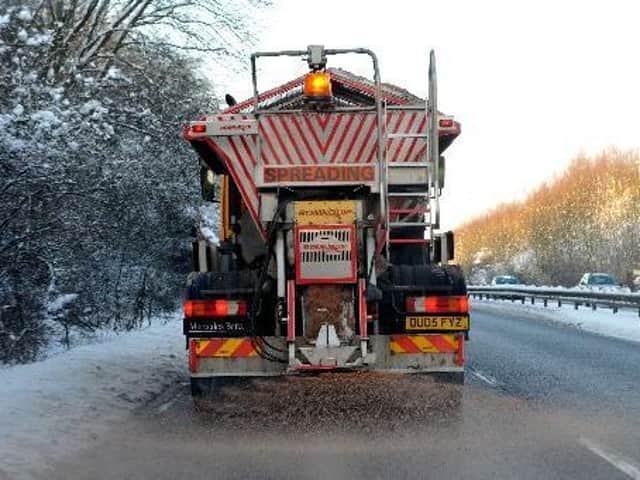 One of the gritters treating a dual carriageway