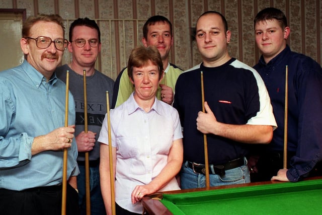 Upper and Lower Wortley Liberal Club snooker team pictured in October 1998. Pictured, from left, are Graham Audus, Paul Howes, Sheron Audus, Gary Popple, Darren Barlow and Lee Craven.