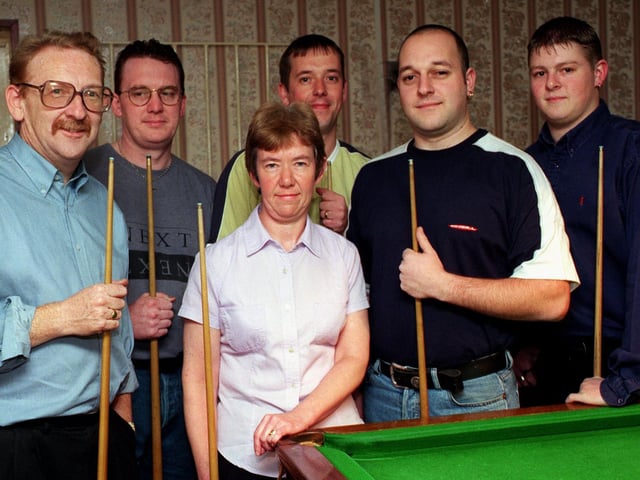 Upper and Lower Wortley Liberal Club snooker team pictured in October 1998. Pictured, from left, are Graham Audus, Paul Howes, Sheron Audus, Gary Popple, Darren Barlow and Lee Craven.