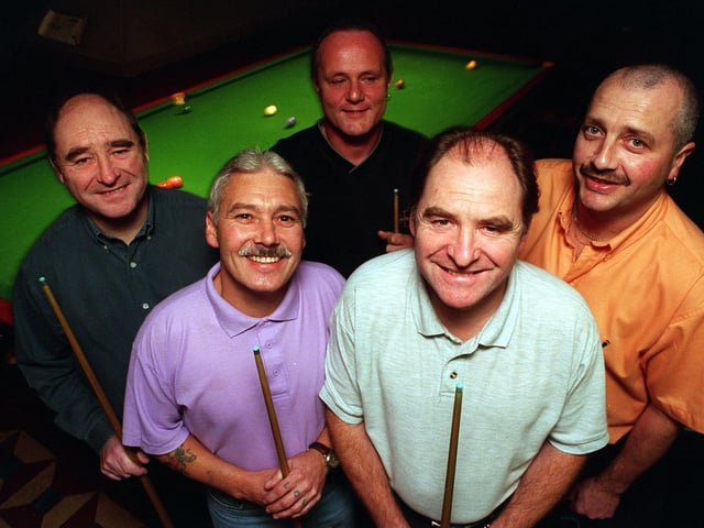 Armley's Denison Hall Club & Institute team in November 1998. Pictured are Michael Allan, David Richmond, Dugie Knott, Steve Allan and David Tiffany.