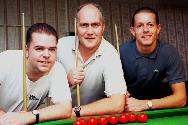 East Leeds Snooker Centre 'A' team in October 1998. Pictured, from left, is John Arnold, Bernhard 'Bogart' Barrow and Gary Jones.