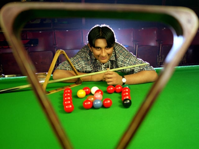 This is Kuldesh Johal a member of Northern Snooker Centre on Kirkstall Road scored a break of 127. He is pictured in February 1997.