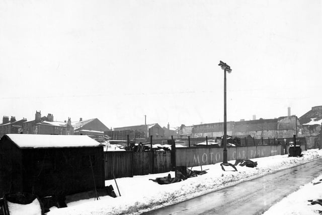 Land between St. James Street and Cankerwell Lane in March 1947.