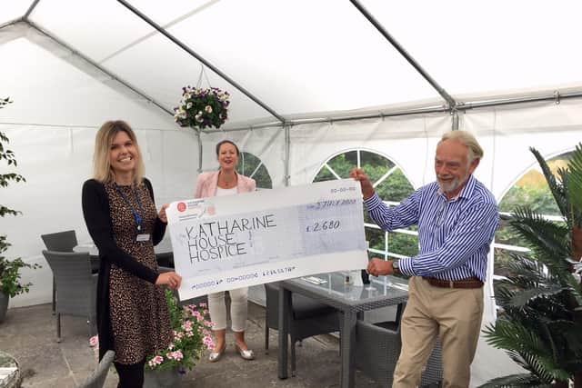 Banbury MP Victoria Prentis and pub owner Trevor Brown presented a cheque and additional cash totalling 2,830 to Hannah Lehman from the Katharine House Hospice on Friday July 3.