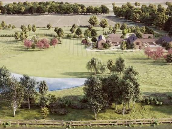 A bird's eye view of how the lake will appear at David and Victoria Beckham's Great Tew home