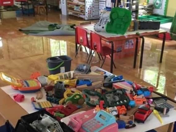 A burst pipe has caused catastrophic damage at Kings Sutton Preschool.