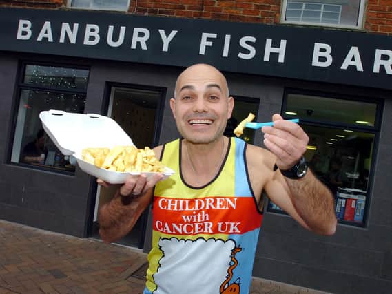 Jimmy Xiourouppas of Banbury Fish Bar, pictured after a charity event. The restaurant and takeaway came top of Deliveroo's list of most popular takeaways