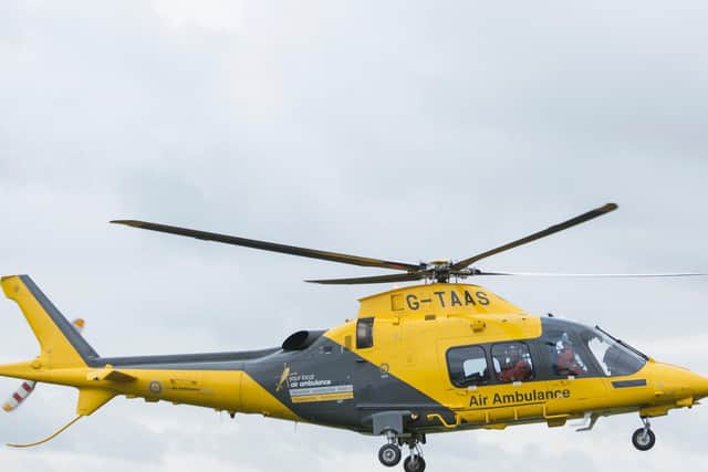 The Warwickshire and Northamptonshire Air Ambulance attended the scene of a medical emergency in Kineton yesterday, Sunday July 12