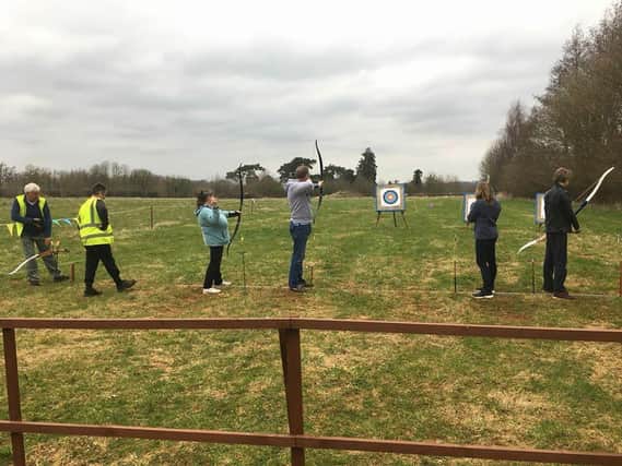 An open day at the JB Archery club on the grounds of the National Herb Centre, Warmington, Banbury
