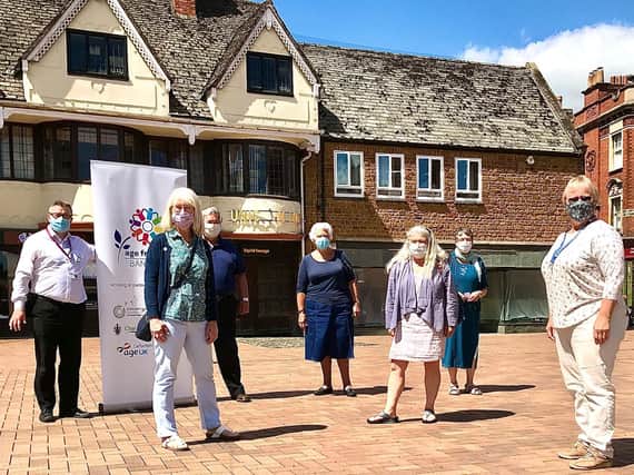 The Age Friendly Banbury hopes to inspire confidence among older residents using the town centre 
(Pictured: Graham Holtom, Bee Myson, Sir Tony Baldry, Anita Higham, Suzanne Hamman, Ros Jones, Pat Coomber-Wood)