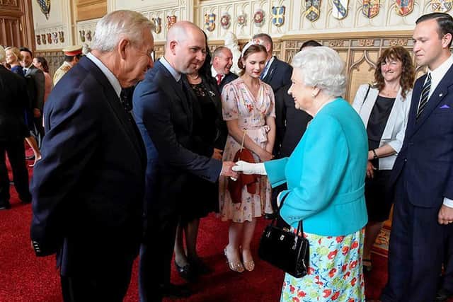 Nathan Portlock-Allan meets HM The Queen during public celebrations to mark Her Majesty's 90th birthday