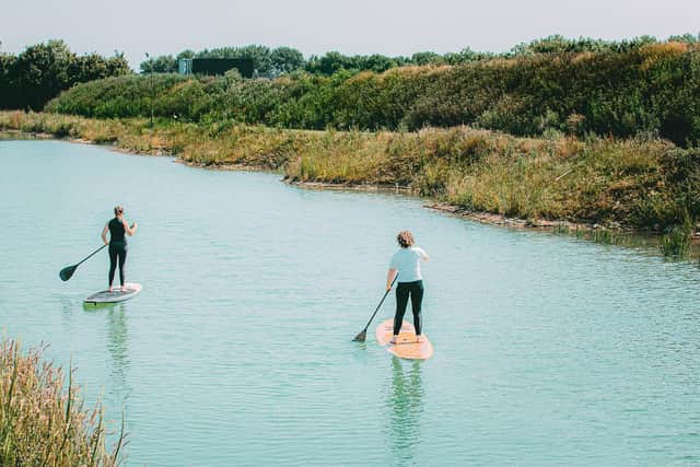 The new open air swimming area can be used for paddle boarding and other water sports