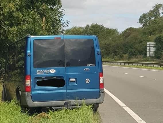 The Transit van stolen from Bicester and abandoned on the A43 near Brackley