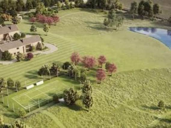 An artist's impression of how the 91m lake will look in the grounds of the Beckhams' country home