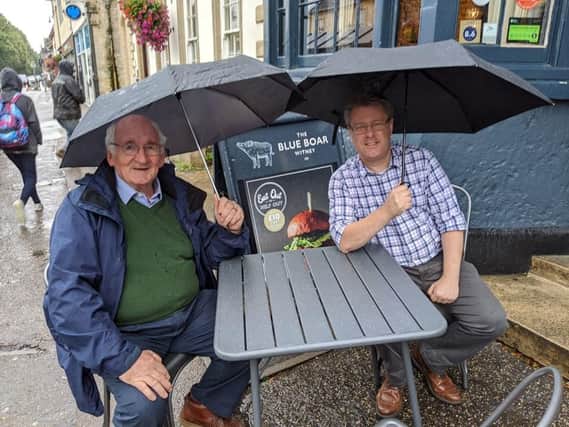 Cllr Norman McRae, left, is encouraging cafes and other businesses applying for pavement licences to offer smoke free zones