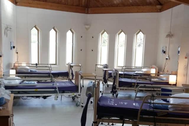 Offices, patient lounges and even the chapel were converted into temporary wards for Katharine House Hospice to become a COVID response centre