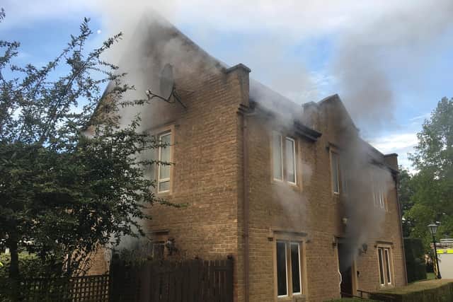 Bicester house fire (photo from the Oxfordshire Fire and Rescue Service Facebook page)