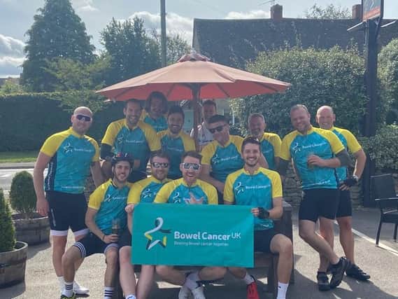 13 friends took part in a 55-mile Cotswold Cycle Challenge, which started and ended in Chipping Norton yesterday, Saturday September 12, to benefit the Bowel Cancer UK charity