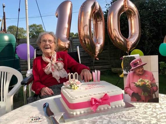 An afternoon of tea and cake with family helped make for a great 100th birthday celebration for Margaret 'Peggy' Shaw on Sunday September 13 in Farnborough