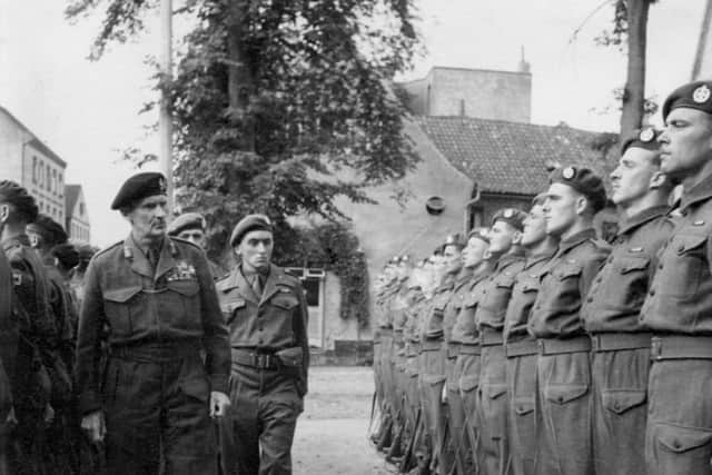 Nat Fiennes, Adjutant with the 8th Battalion, Rifle Brigade, in Germany with General Montgomery, 1945