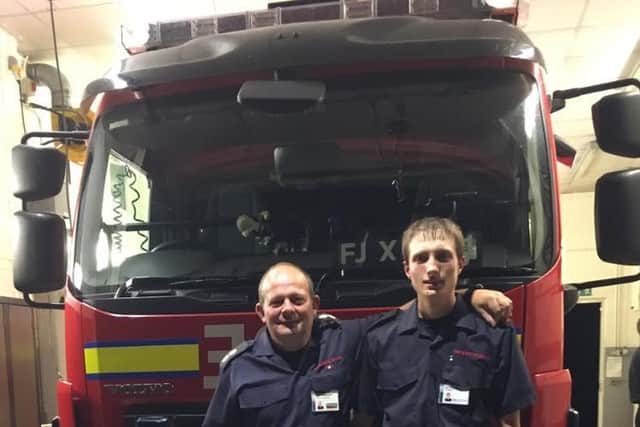 Ben Fenemore and his father, Chris, will now serve as on-call firefighters together at Deddington Fire Station.