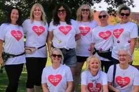 The Barry White Fan Club gathered together outside Katharine House Hospice ready for their walk. (photo from Katharine House Hospice)