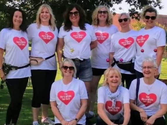 The Barry White Fan Club gathered together outside Katharine House Hospice ready for their walk. (photo from Katharine House Hospice)