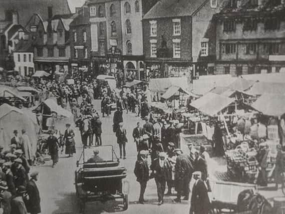 Banbury Market Place, photographed in the early 1920s