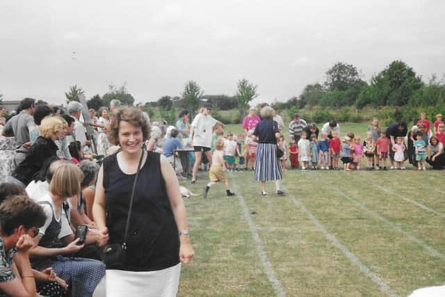 Hook Norton Primary School business manager Hazel Hope at a school sports day