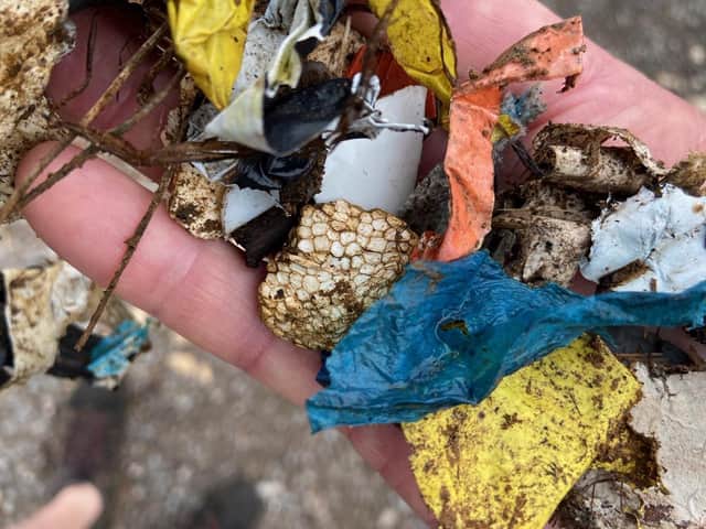 Some of the plastics which made its way into soil conditioner that has then been used on fields near Banbury.