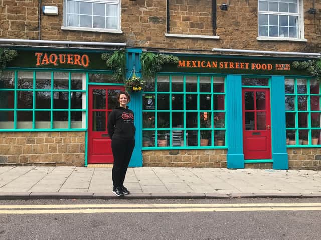 Ilja Abbatist outside her newly reopened restaurant Taquero, a Mexican street food venue