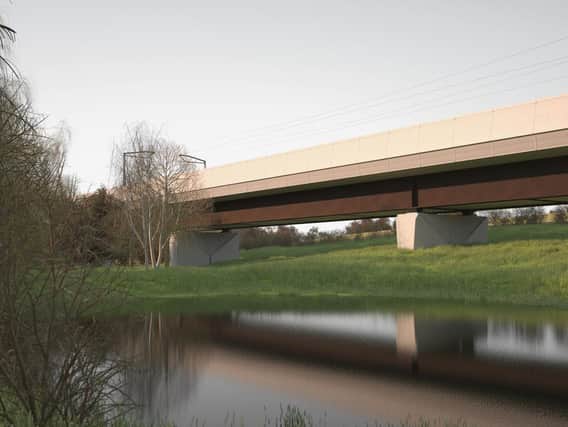 An artist's impression of the proposed viaduct at Thorpe Mandeville