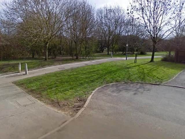 Winchester Close, in Grimsbury, where - on a footpath running to Beaulieu Close - the robbery took place. Picture by Google