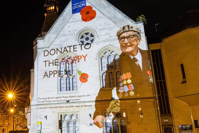 Banbury launches Remembrance Day light show with commemorative images in the in town centre