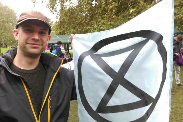 Banbury Extinction Rebellion member Alex Berry, 37-year-old a software developer, was one of three members arrested at a London demonstration