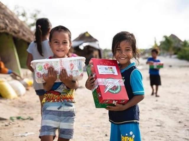 Some lucky children in poorer parts of the world have Christmas made special by a shoebox of gifts