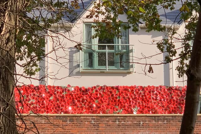 To mark Remembrance Day, Highmarket House care home, in Banbury, recreated a wall of poppies on one of their balconies, which is visible from outside the home.
