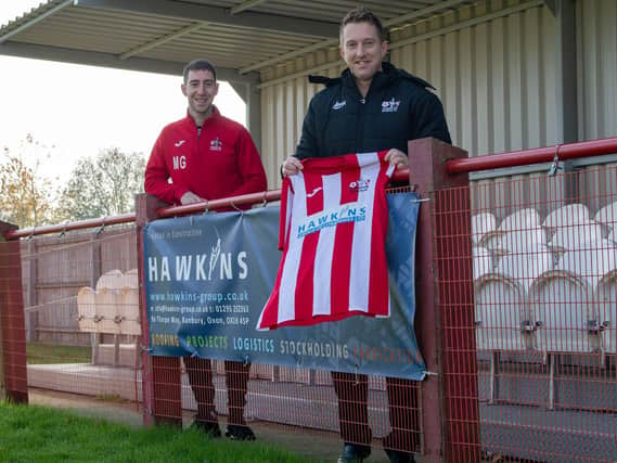 Richard Meadows, the chairman of the management committee at Easington Sports FC, and first team manager Matt Giles (photo from E Barson Photography)