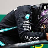 An emotional Lewis Hamilton celebrates his championship win
